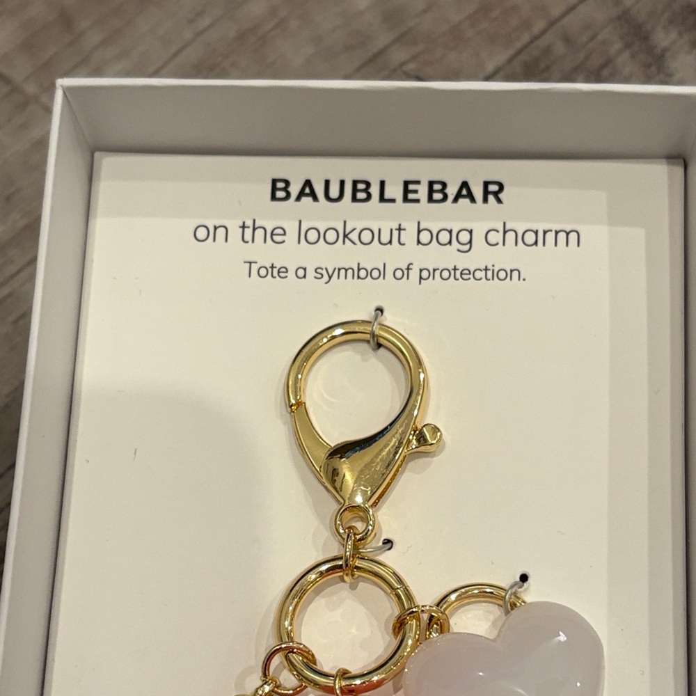 BaubleBar Bag Charm NWT Gold Charm with Pink, Blue, and Green Beads~ Gorgeous - Picture 2 of 5